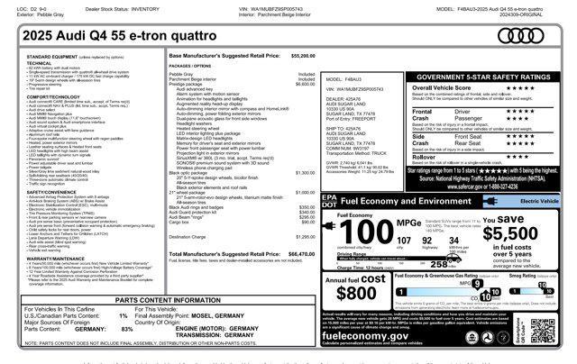 used 2025 Audi Q4 e-tron car, priced at $45,905