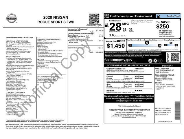 used 2020 Nissan Rogue Sport car, priced at $14,410