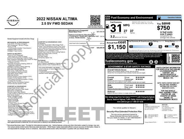 used 2022 Nissan Altima car, priced at $16,005