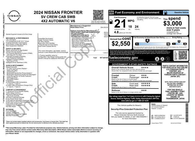 used 2024 Nissan Frontier car, priced at $27,500