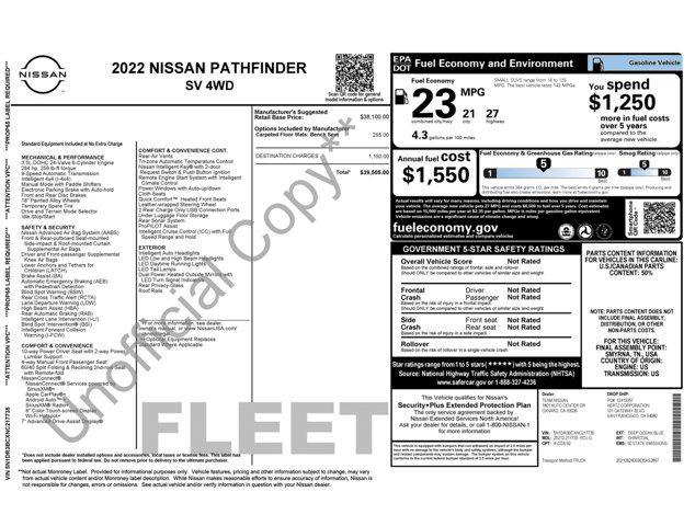 used 2022 Nissan Pathfinder car, priced at $22,800