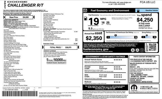 used 2021 Dodge Challenger car, priced at $26,505