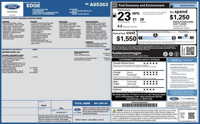 used 2022 Ford Edge car, priced at $18,505