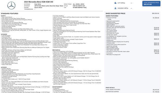 used 2023 Mercedes-Benz EQB 350 car, priced at $32,500