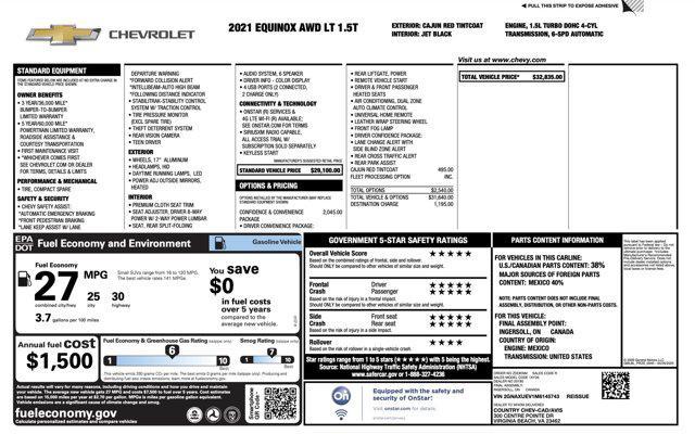 used 2021 Chevrolet Equinox car, priced at $15,000