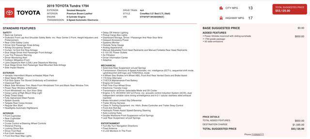used 2019 Toyota Tundra car, priced at $38,500