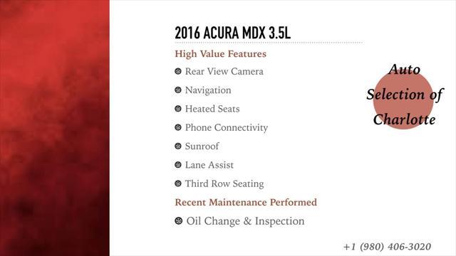 used 2016 Acura MDX car, priced at $16,245