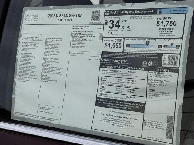 new 2025 Nissan Sentra car, priced at $23,506