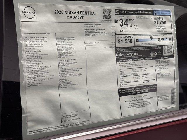 new 2025 Nissan Sentra car, priced at $17,789