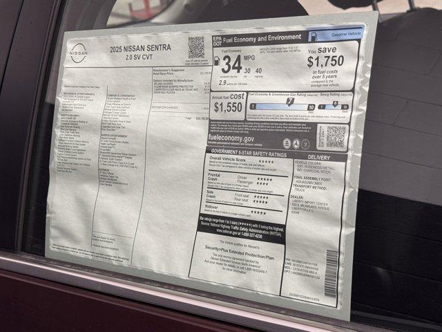 new 2025 Nissan Sentra car, priced at $17,789