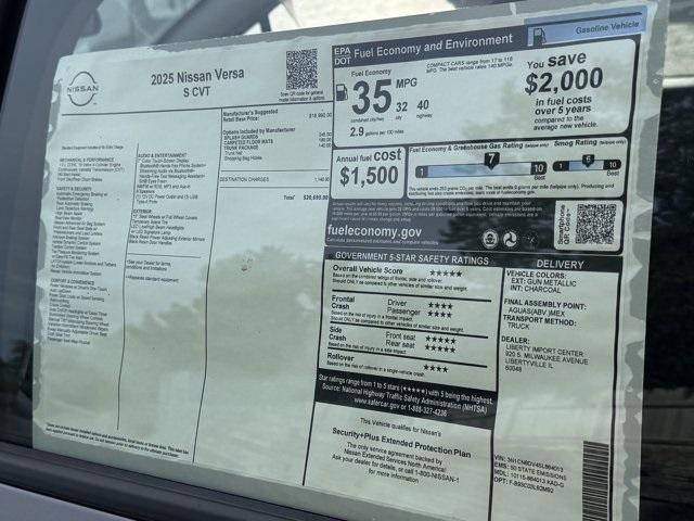 new 2025 Nissan Versa car, priced at $17,714