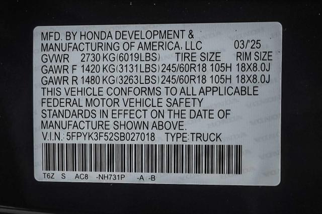 new 2025 Honda Ridgeline car, priced at $42,495