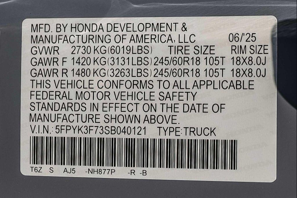 new 2025 Honda Ridgeline car, priced at $46,886