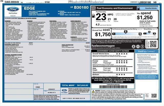 used 2020 Ford Edge car, priced at $29,985