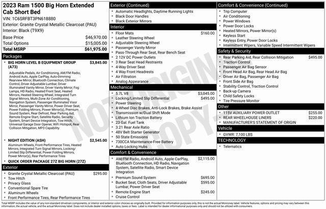 used 2023 Ram 1500 car, priced at $38,284