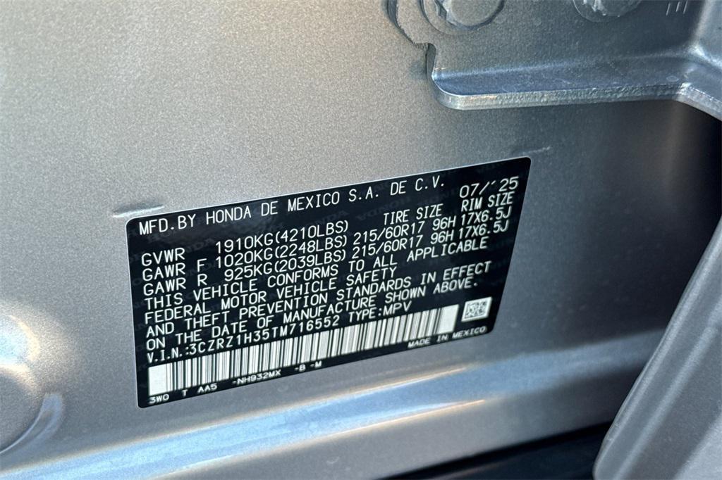 new 2026 Honda HR-V car, priced at $27,650