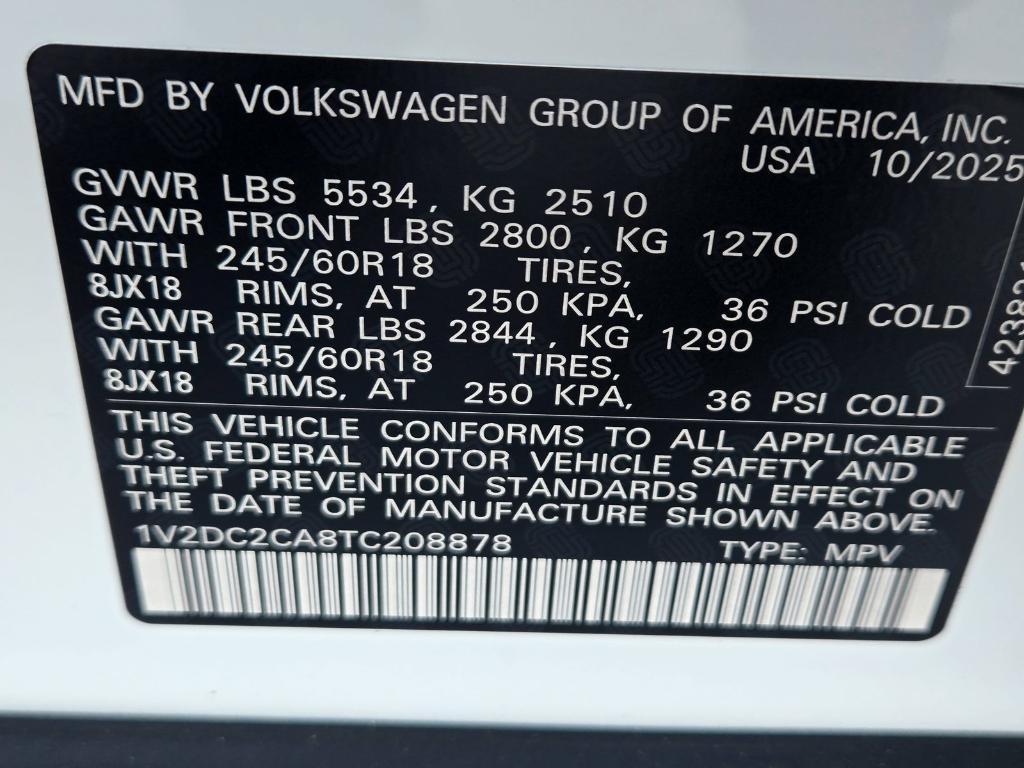 new 2026 Volkswagen Atlas Cross Sport car, priced at $38,868