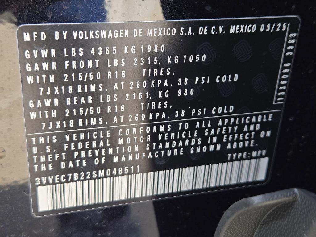 new 2025 Volkswagen Taos car, priced at $27,797
