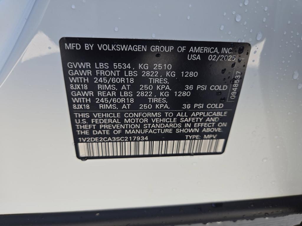 new 2025 Volkswagen Atlas Cross Sport car, priced at $36,547