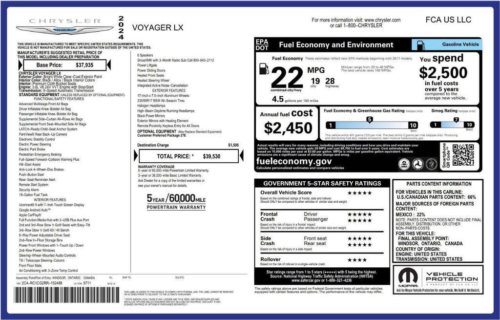 used 2024 Chrysler Voyager car, priced at $39,995