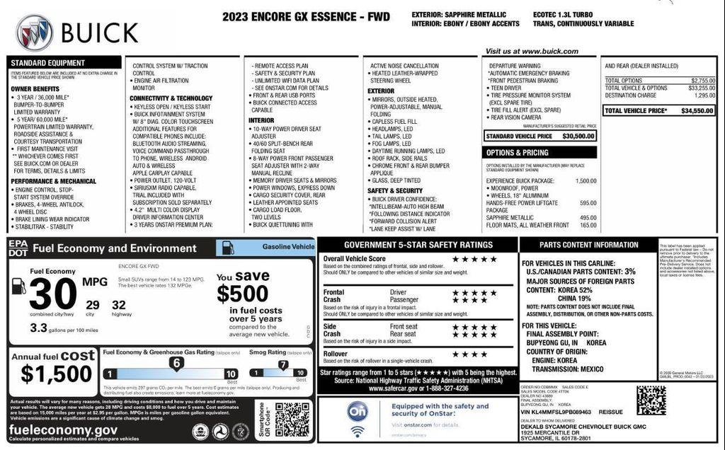 used 2023 Buick Encore GX car, priced at $21,995