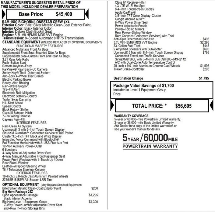 used 2022 Ram 1500 car, priced at $32,936