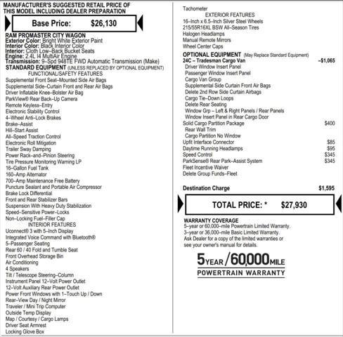 used 2021 Ram ProMaster City car, priced at $20,680