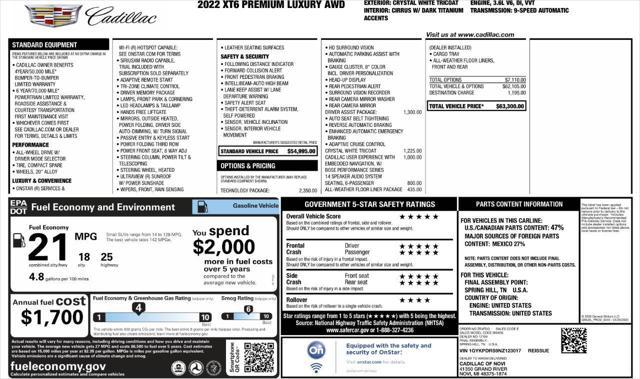 used 2022 Cadillac XT6 car, priced at $28,718