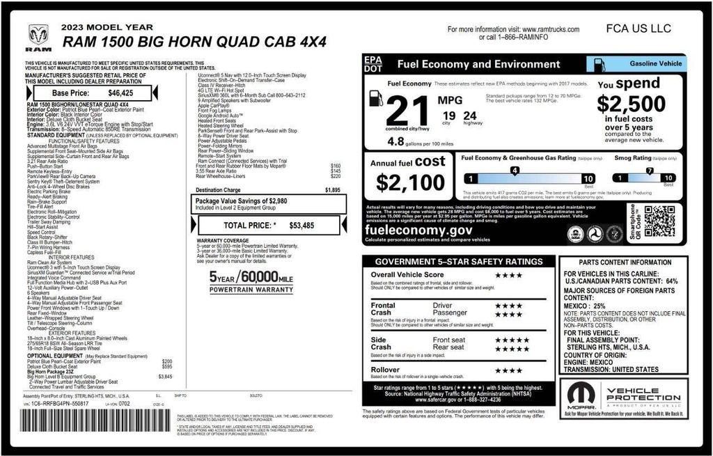 used 2023 Ram 1500 car, priced at $31,495