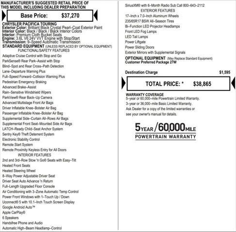 used 2023 Chrysler Pacifica car, priced at $27,428