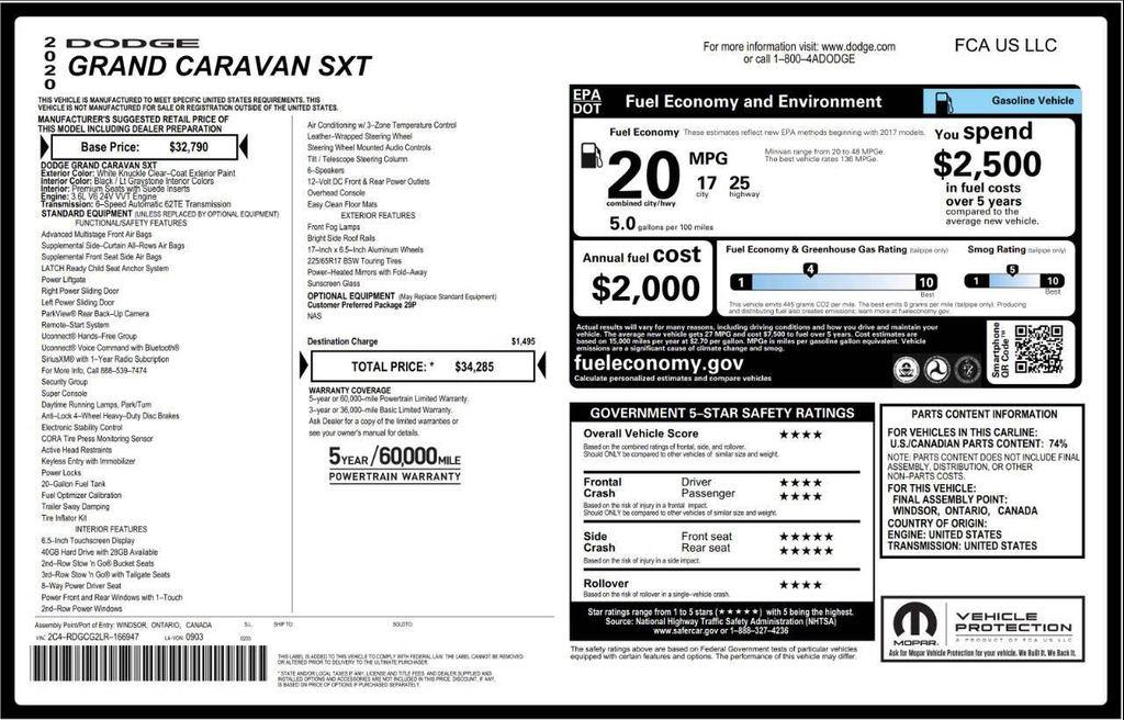 used 2020 Dodge Grand Caravan car, priced at $15,600