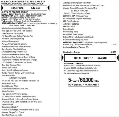 used 2025 Chrysler Pacifica car, priced at $32,520