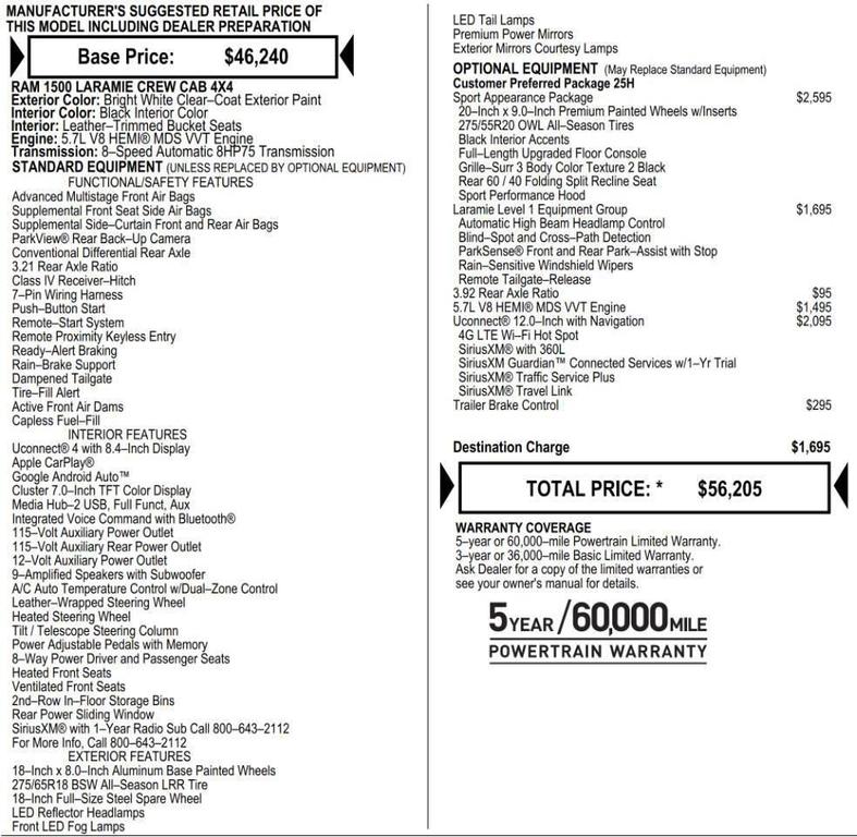 used 2020 Ram 1500 car, priced at $29,986