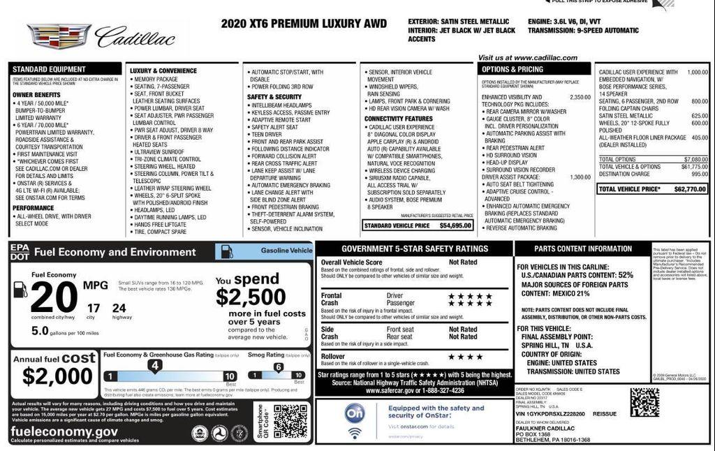 used 2020 Cadillac XT6 car, priced at $25,606