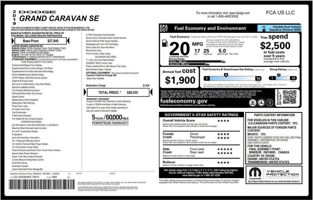 used 2019 Dodge Grand Caravan car, priced at $12,586