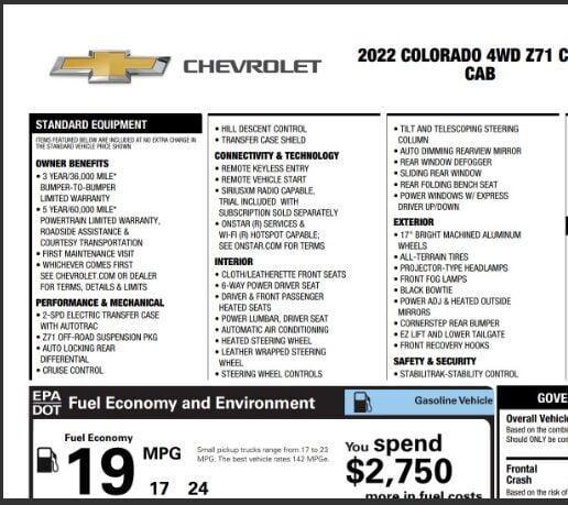 used 2022 Chevrolet Colorado car, priced at $28,495