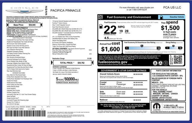 used 2022 Chrysler Pacifica car, priced at $27,810