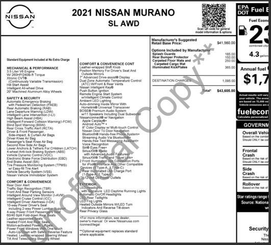 used 2021 Nissan Murano car, priced at $23,279