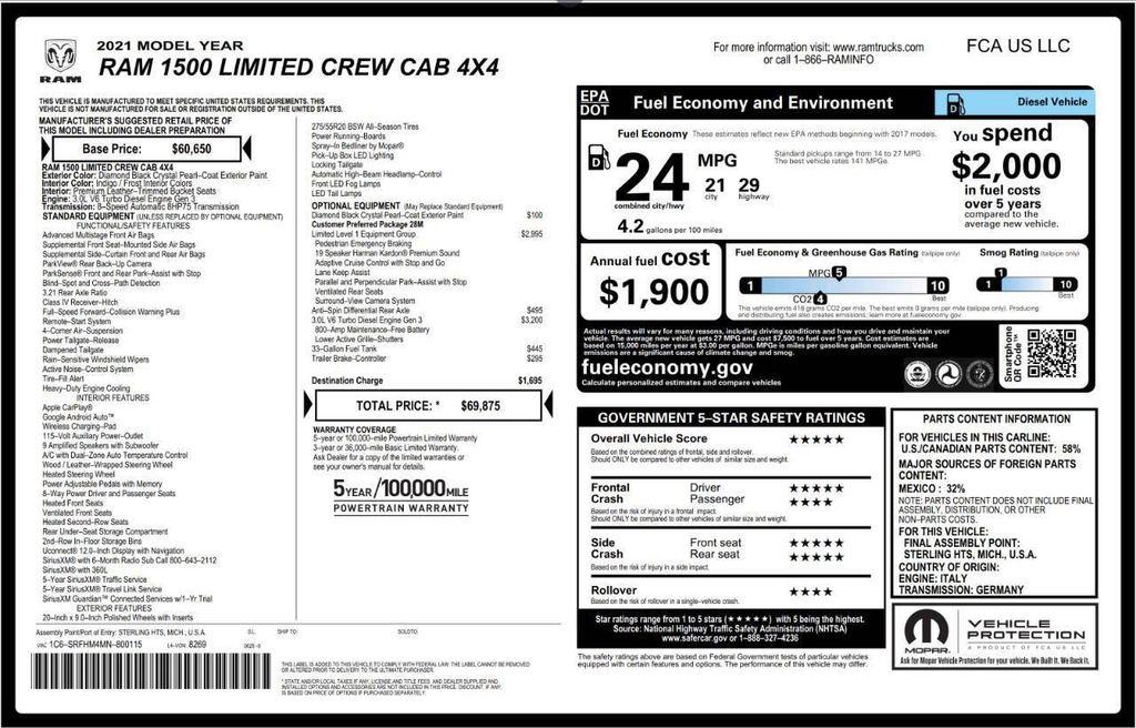 used 2021 Ram 1500 car, priced at $40,965