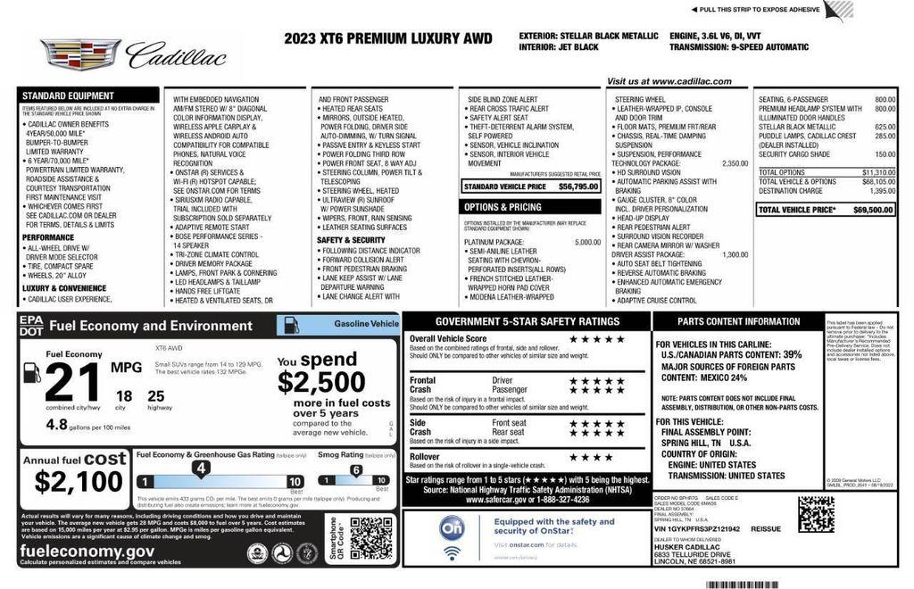 used 2023 Cadillac XT6 car, priced at $34,766