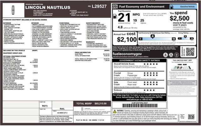 used 2023 Lincoln Nautilus car, priced at $37,995