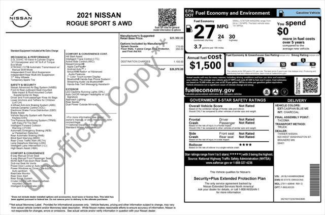 used 2021 Nissan Rogue Sport car, priced at $16,479