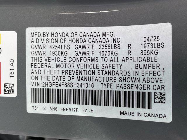 new 2025 Honda Civic Hybrid car, priced at $30,451
