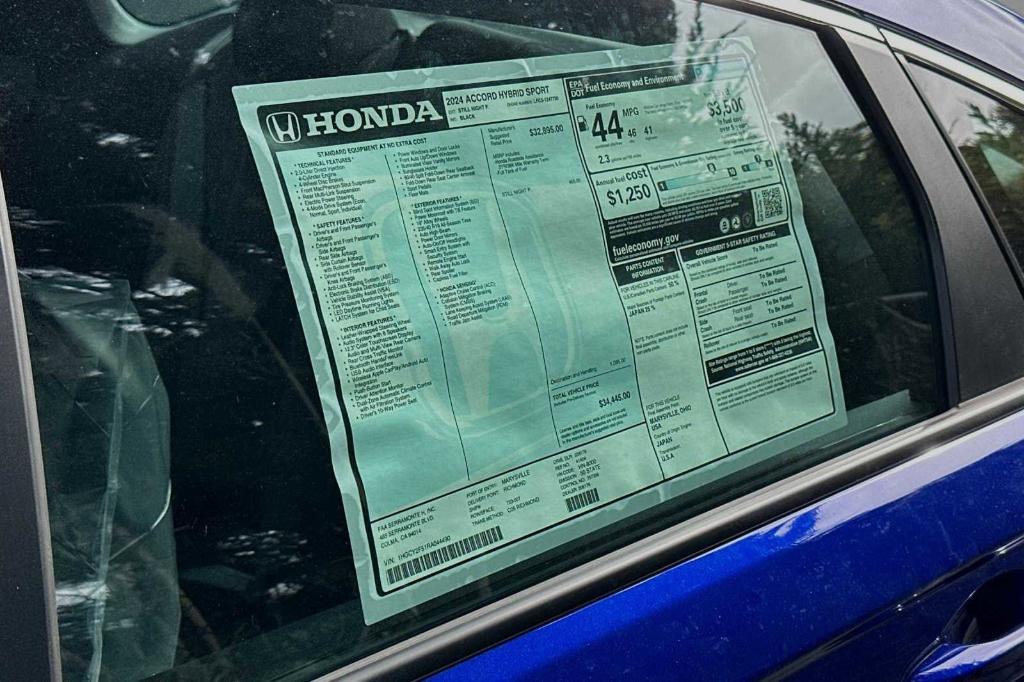 new 2024 Honda Accord Hybrid car, priced at $33,491