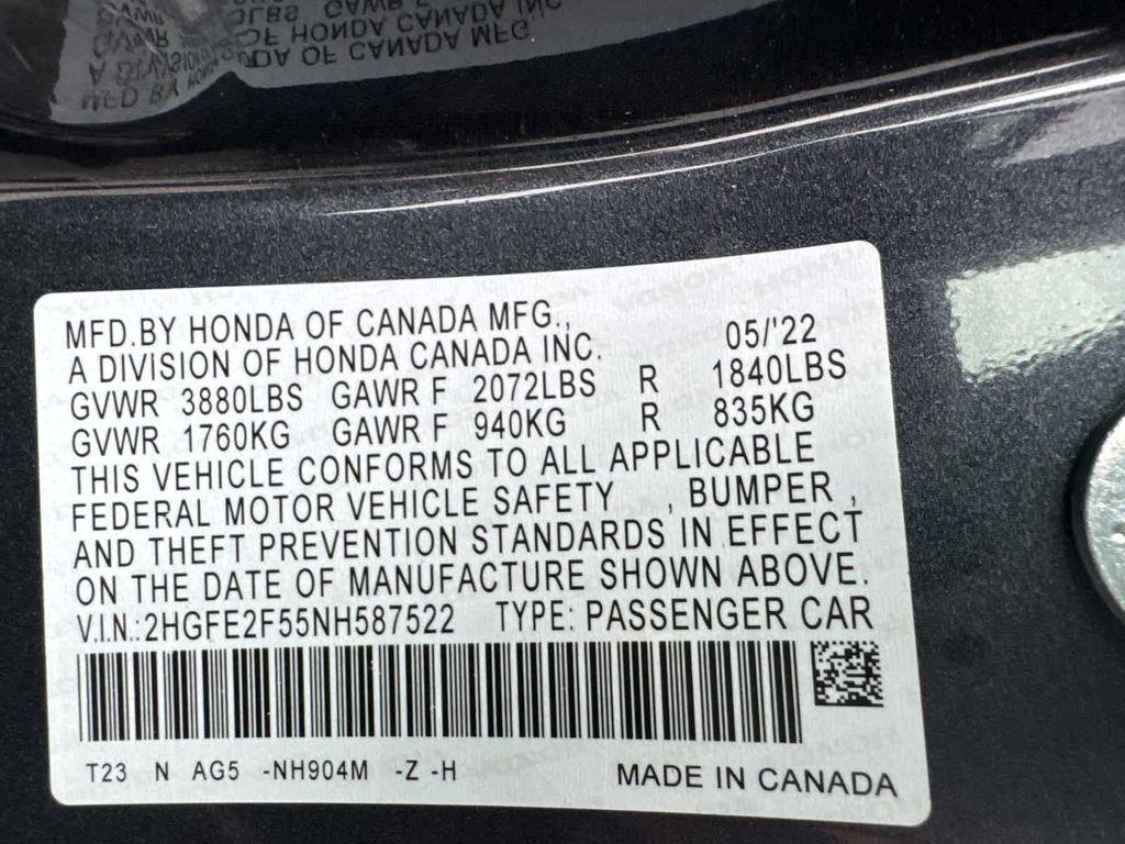 used 2022 Honda Civic car, priced at $23,999