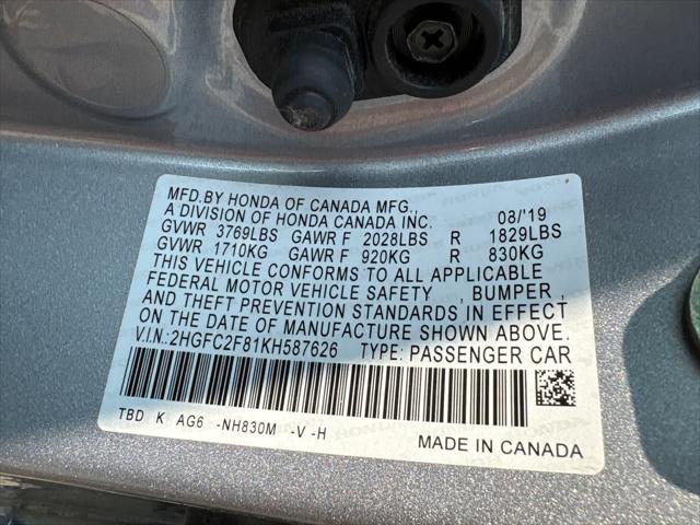used 2019 Honda Civic car, priced at $19,499