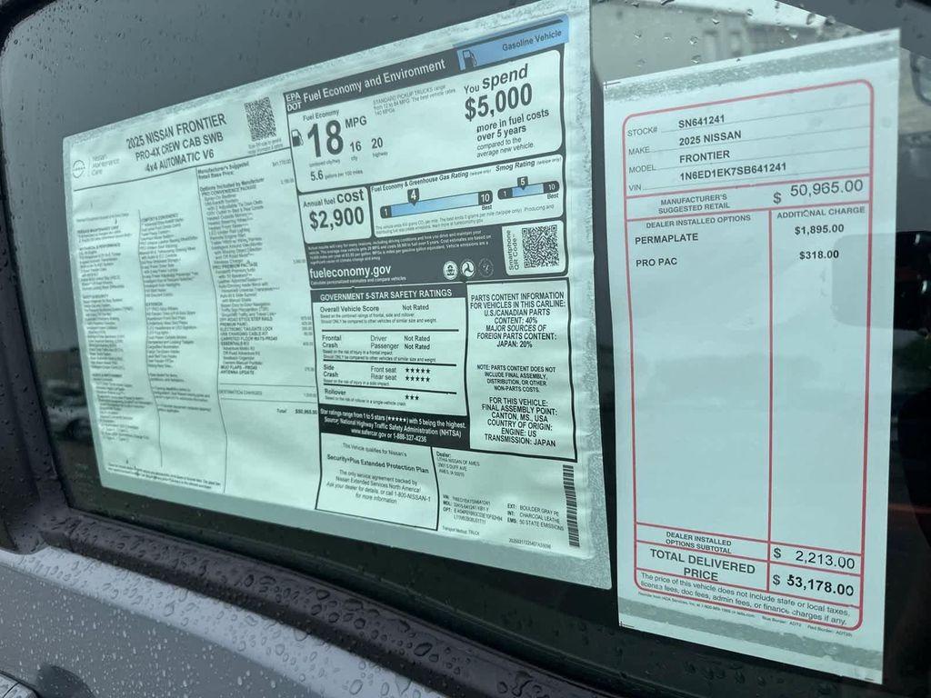new 2025 Nissan Frontier car, priced at $47,947