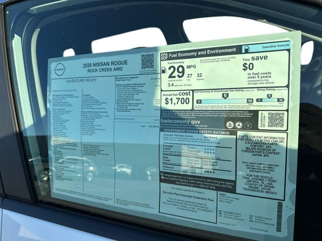 new 2026 Nissan Rogue car, priced at $35,384