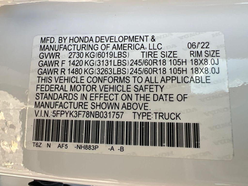 used 2022 Honda Ridgeline car, priced at $34,999