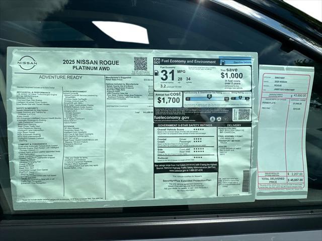new 2025 Nissan Rogue car, priced at $41,935